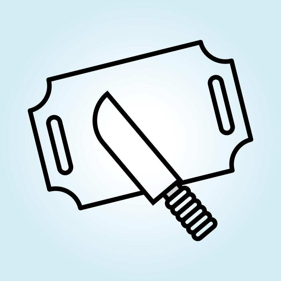 Kitchen Utensils Icon Design Knife and Chopping Board Graphic Illustration vector