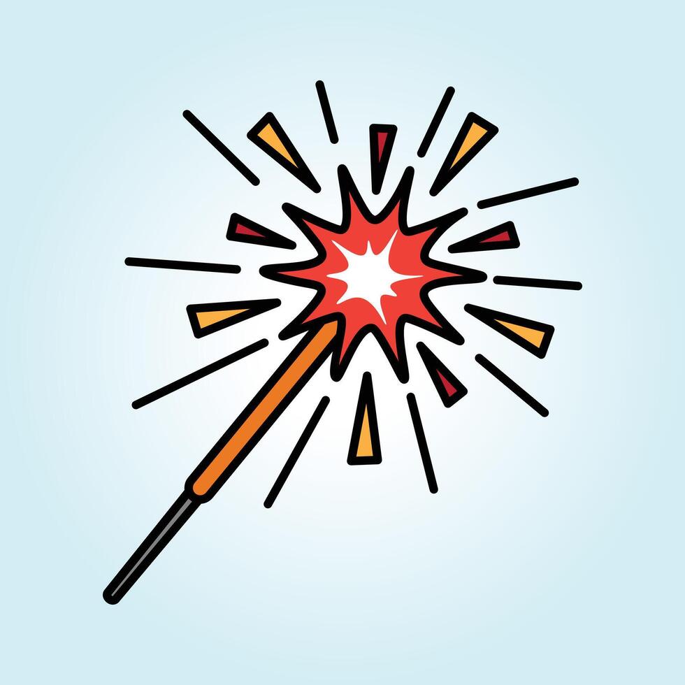 A Vibrant Illustration of a Sparkling Firecracker, A Festive and Joyful Celebration Design Element vector