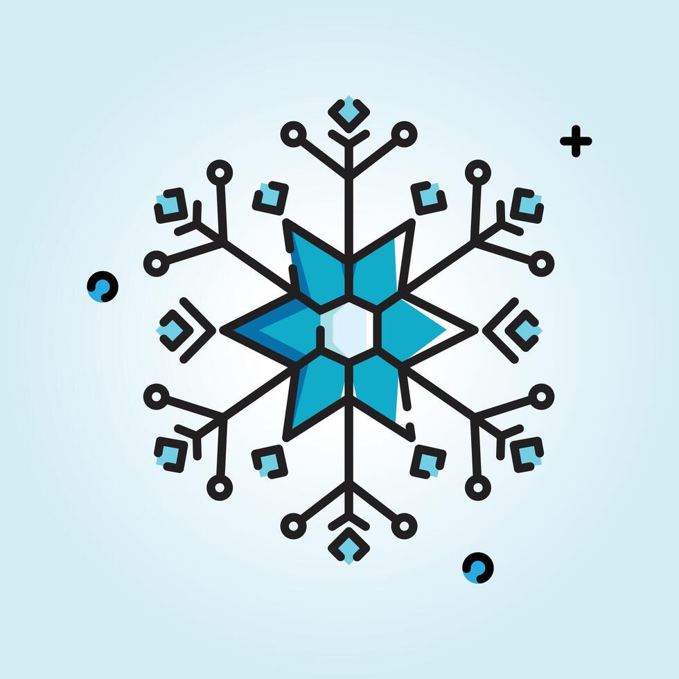 A Stunning Teal Snowflake Design Perfect for Winter Holidays and Festive Greetings vector