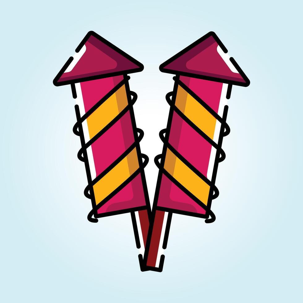 Pair of Festive Firecrackers Ready to Ignite the Celebration vector
