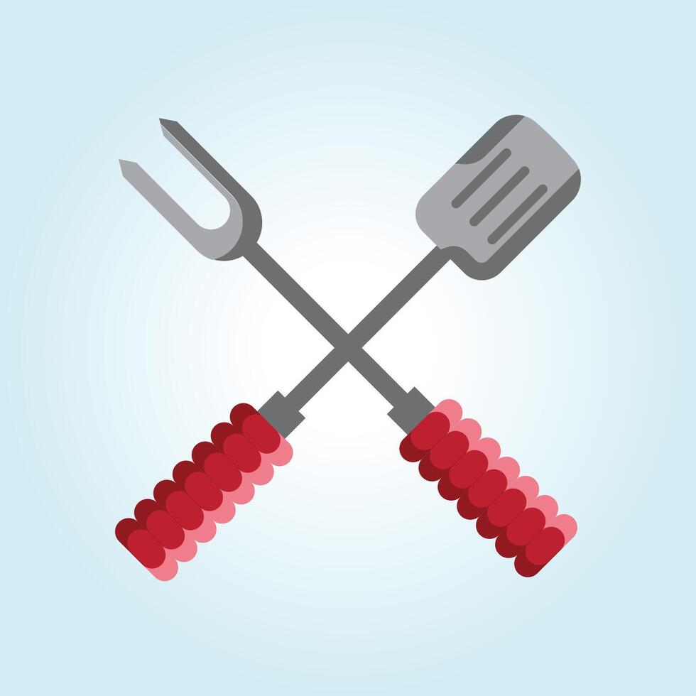 Grilling Essentials A Crossed Spatula and Fork Icon Design for Barbecue Lovers vector