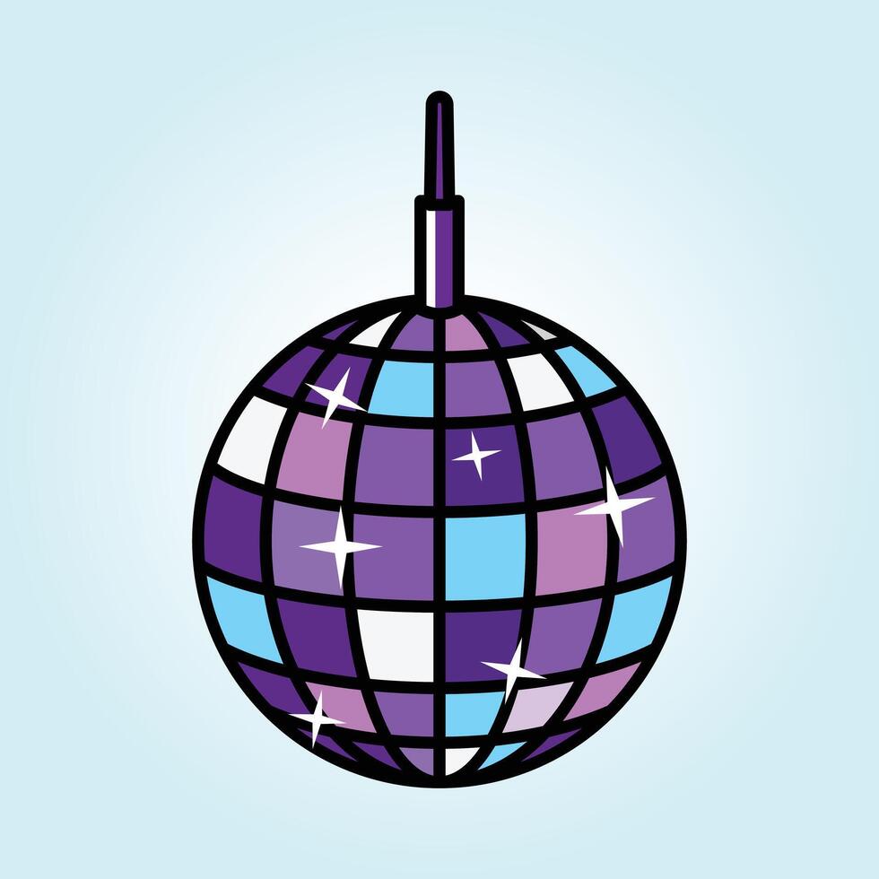 Disco Ball Graphic Design Illustration Vibrant Purple and Blue Mirrored Sphere for Party Decorations vector