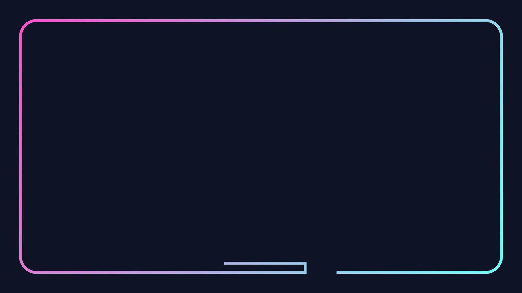 Landscape frame for media player interface. Online stream futuristic technology style. vector