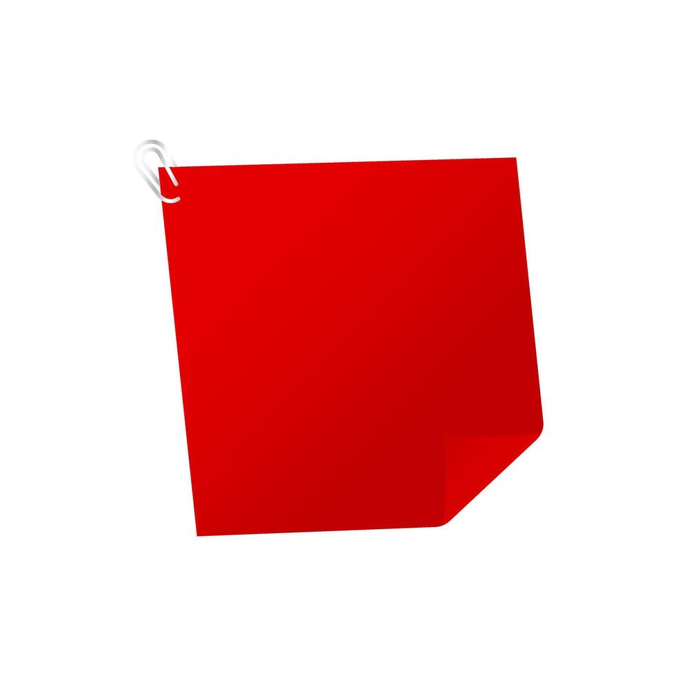 Empty note paper illustration. Blank sheet label design. vector