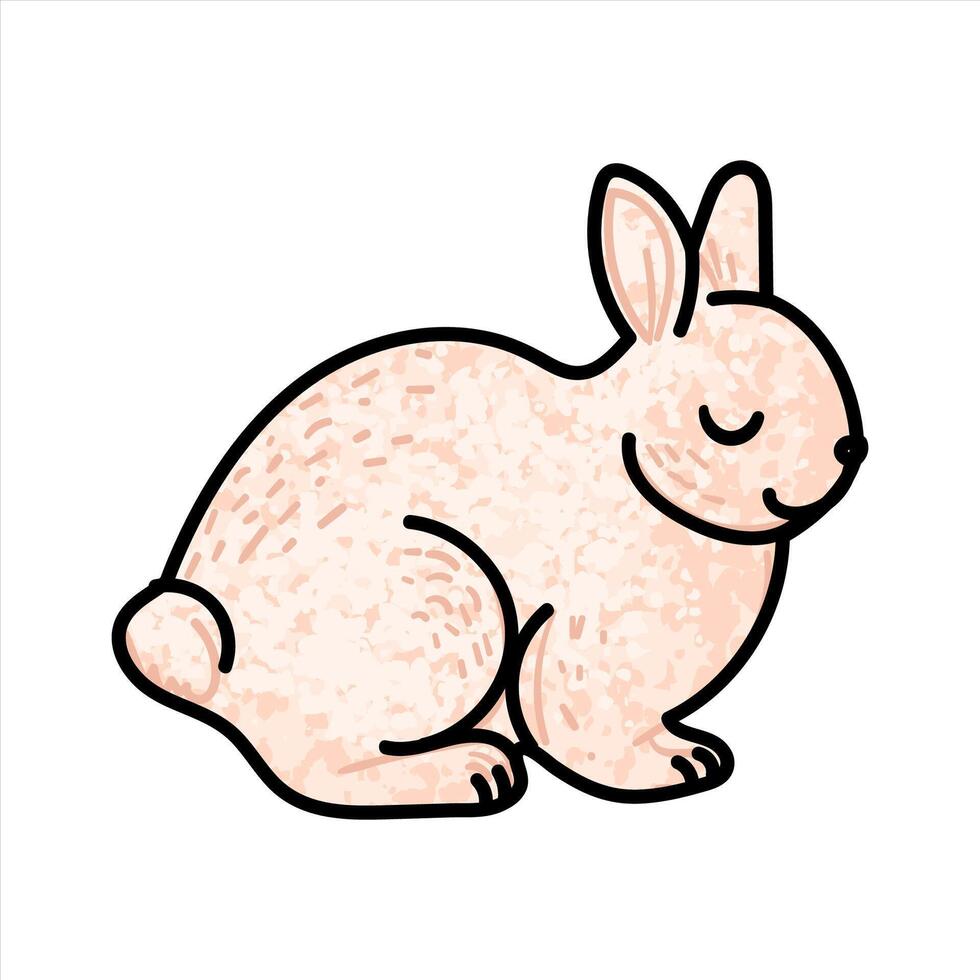 Colorful Illustration of White Rabbit Isolated on White Background vector