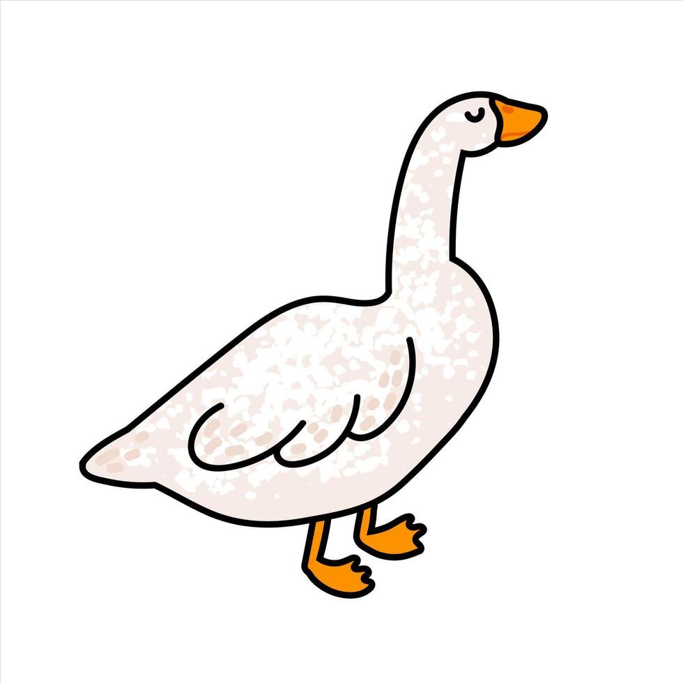 Colorful Illustration of White Goose Isolated on White Background vector