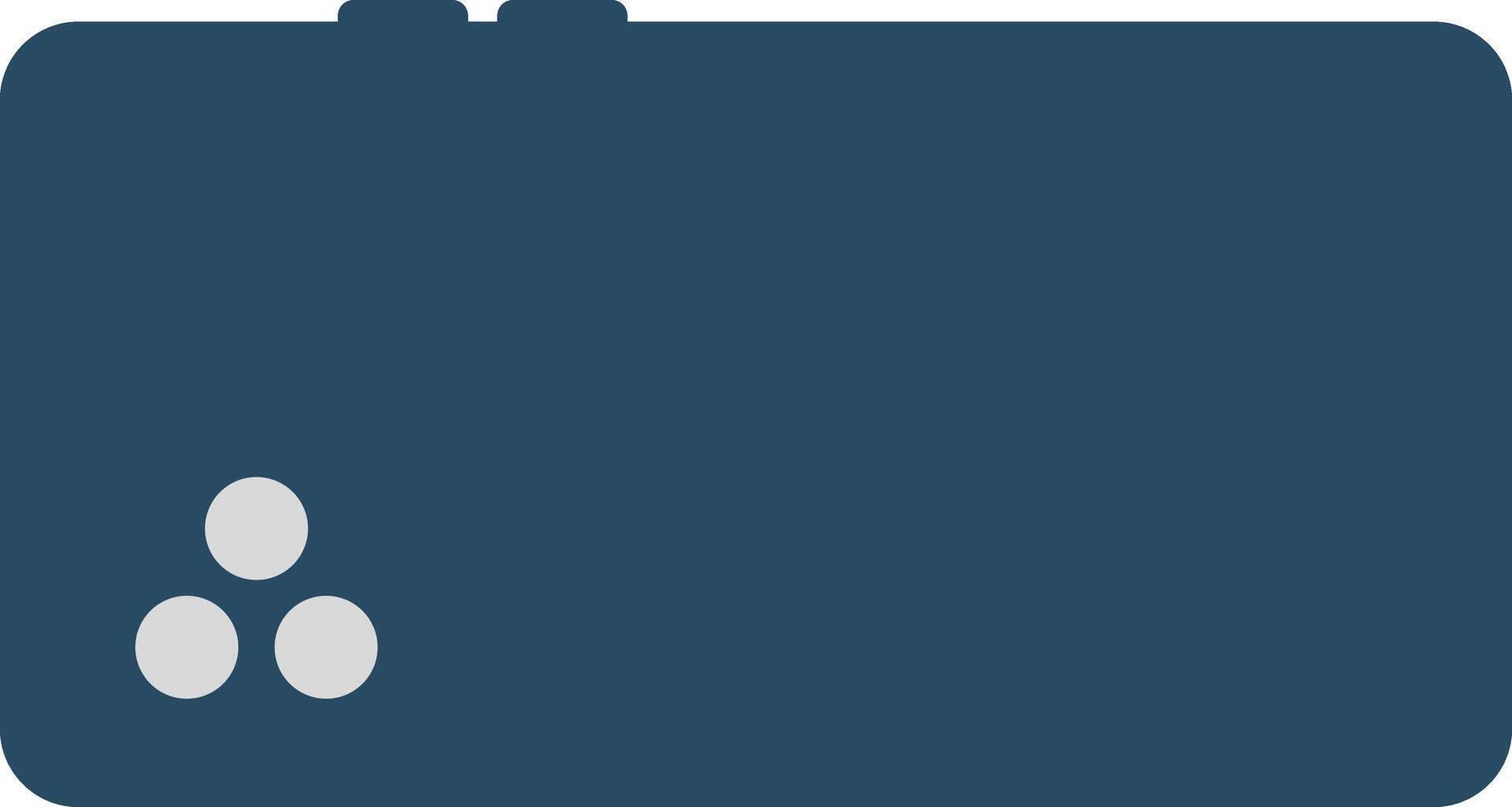 A blue square with three white dots on it vector