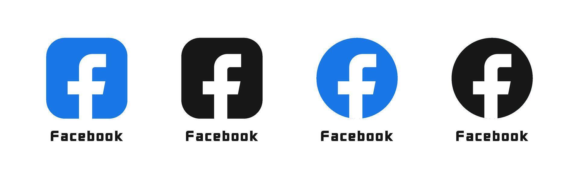 Facebook icons. Facebook logo. Facebook social media icons illustration vector