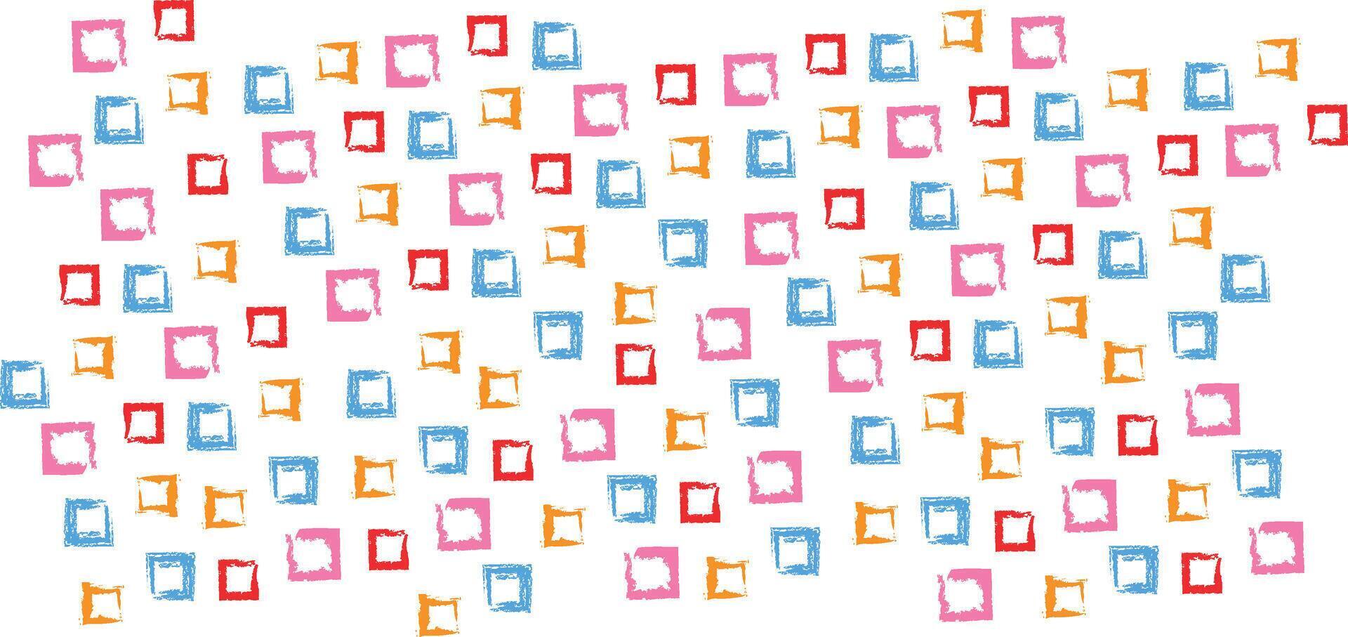 square shapes drawn with dry brush style. vector