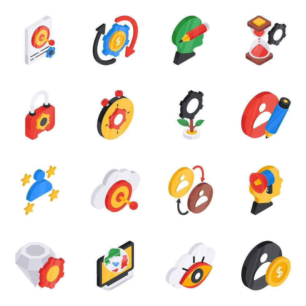 Set of Logistic Flat Isometric Icons vector