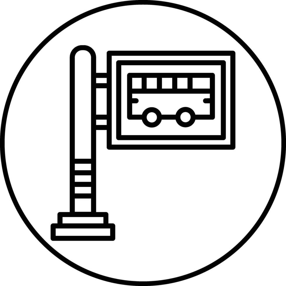 Bus Stop Illustration Icon vector