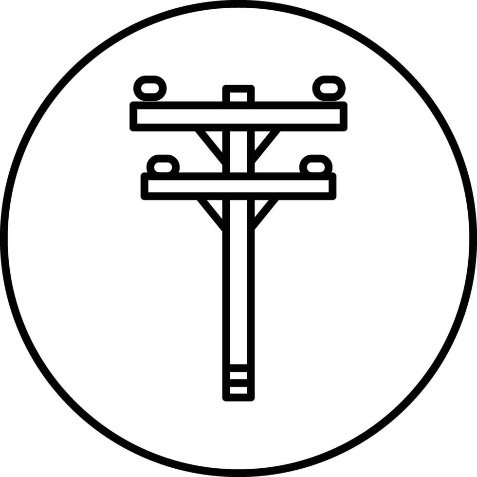 Electric Pole Illustration Icon vector