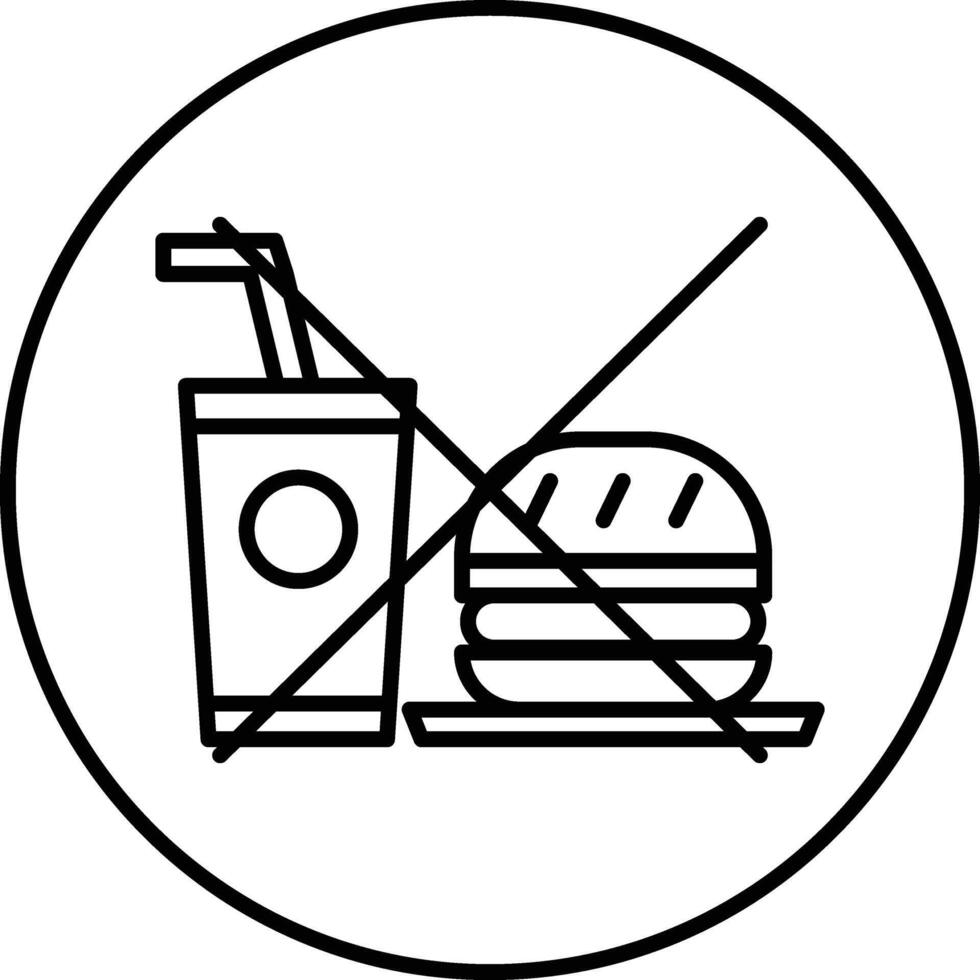 No Fast Food Illustration Icon vector