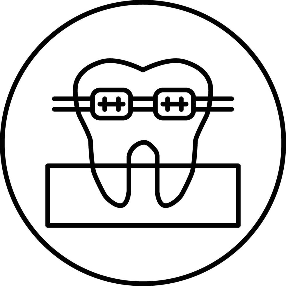 Tooth Braces Illustration Icon vector