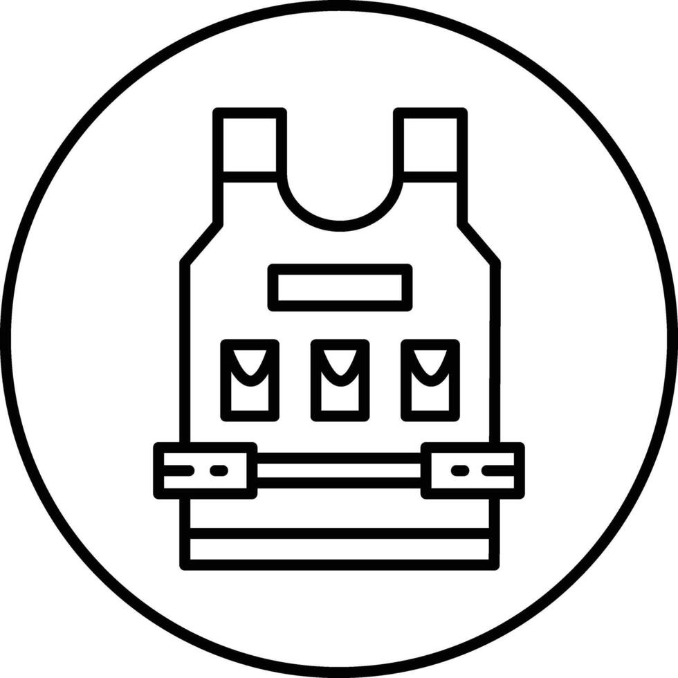 Bulletproof Vest Illustration Icon vector