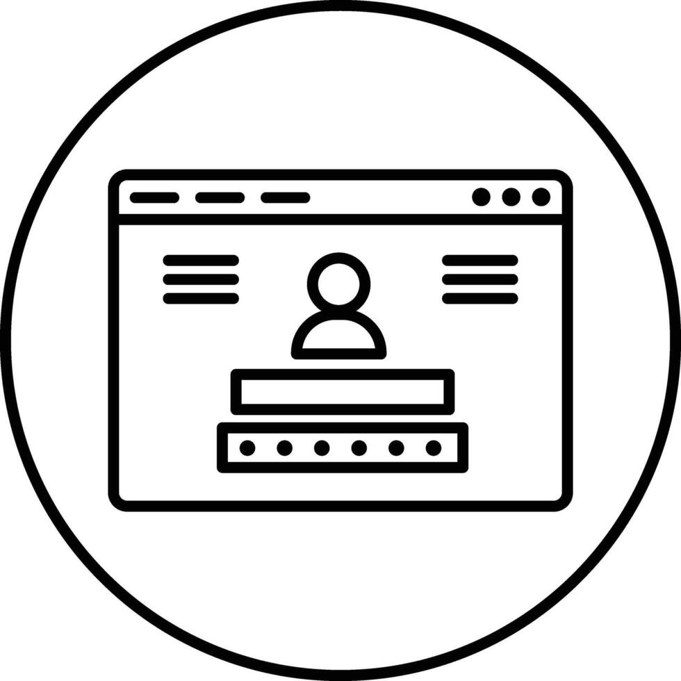 Browser Login Illustration Icon vector