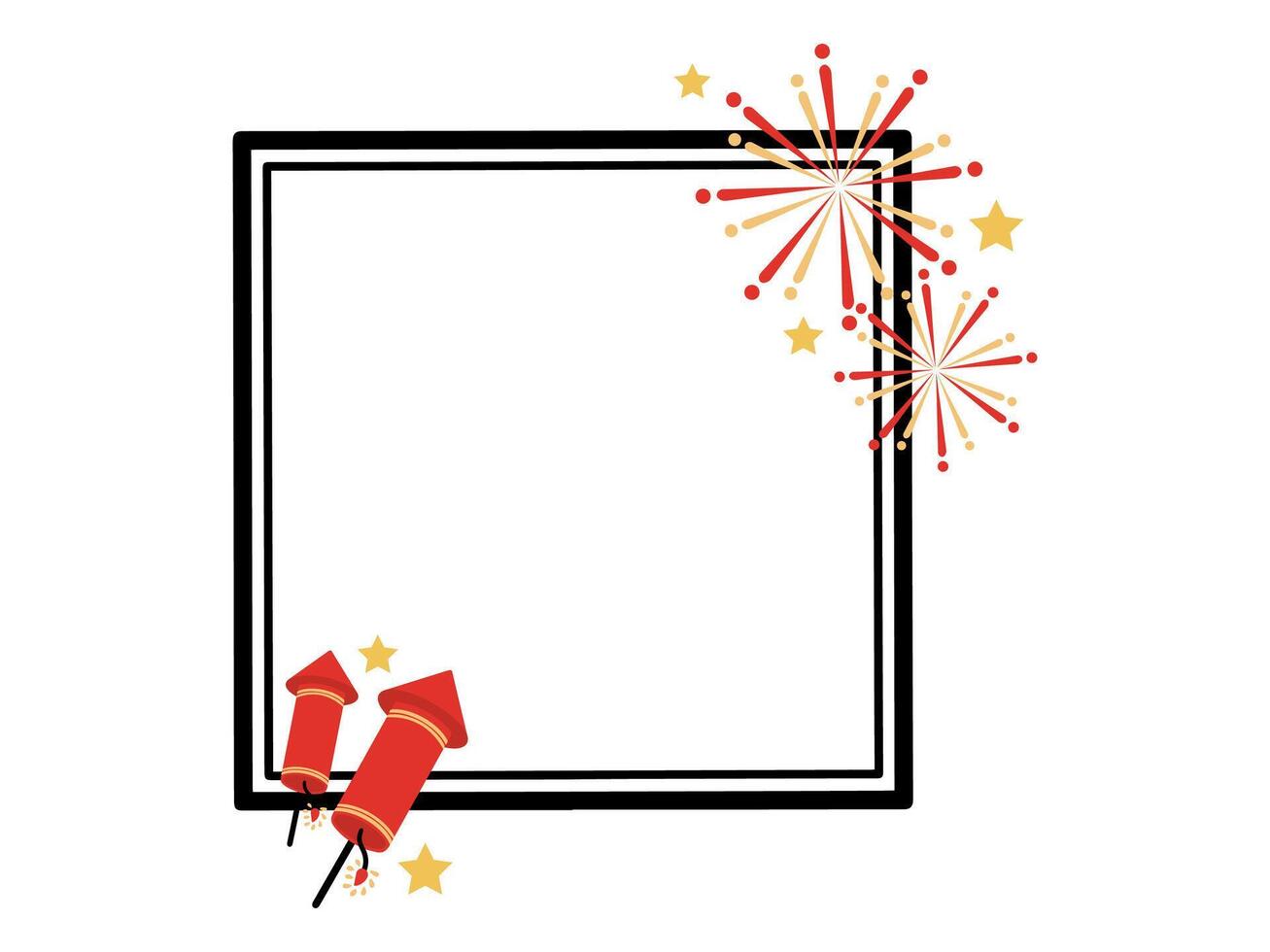 Eve New Year Fireworks Frame Background vector