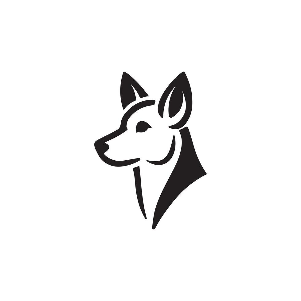 Business logo design with dog head illustration vector