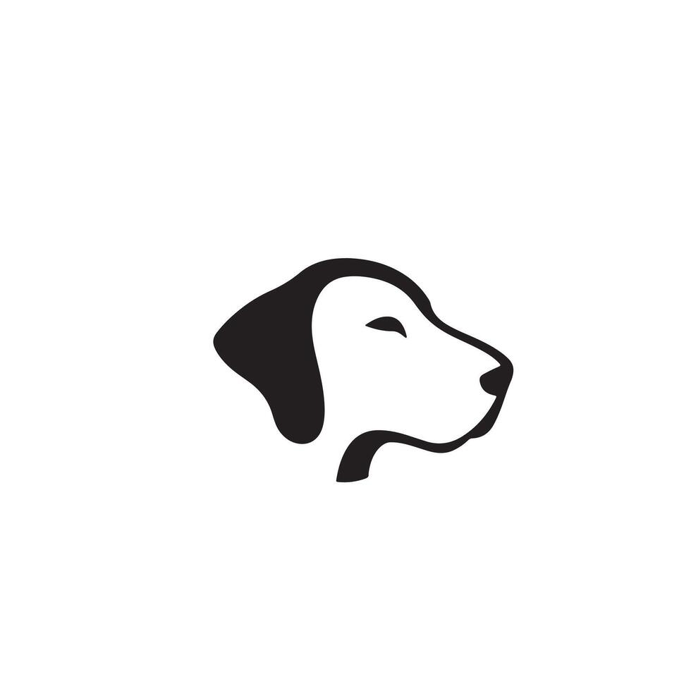 Dog head logo with a sleek silhouette vector