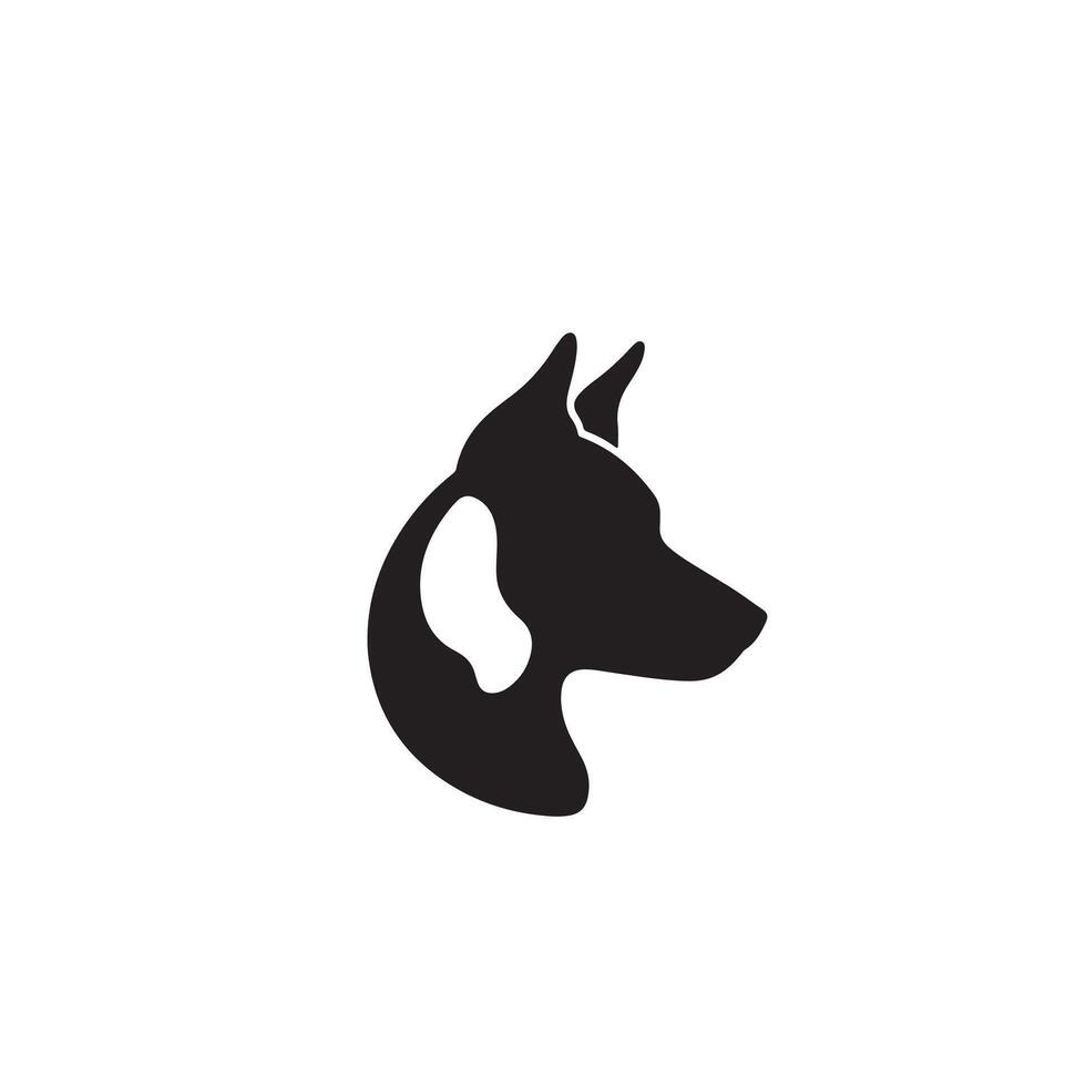Silhouette dog logo with minimalist style vector