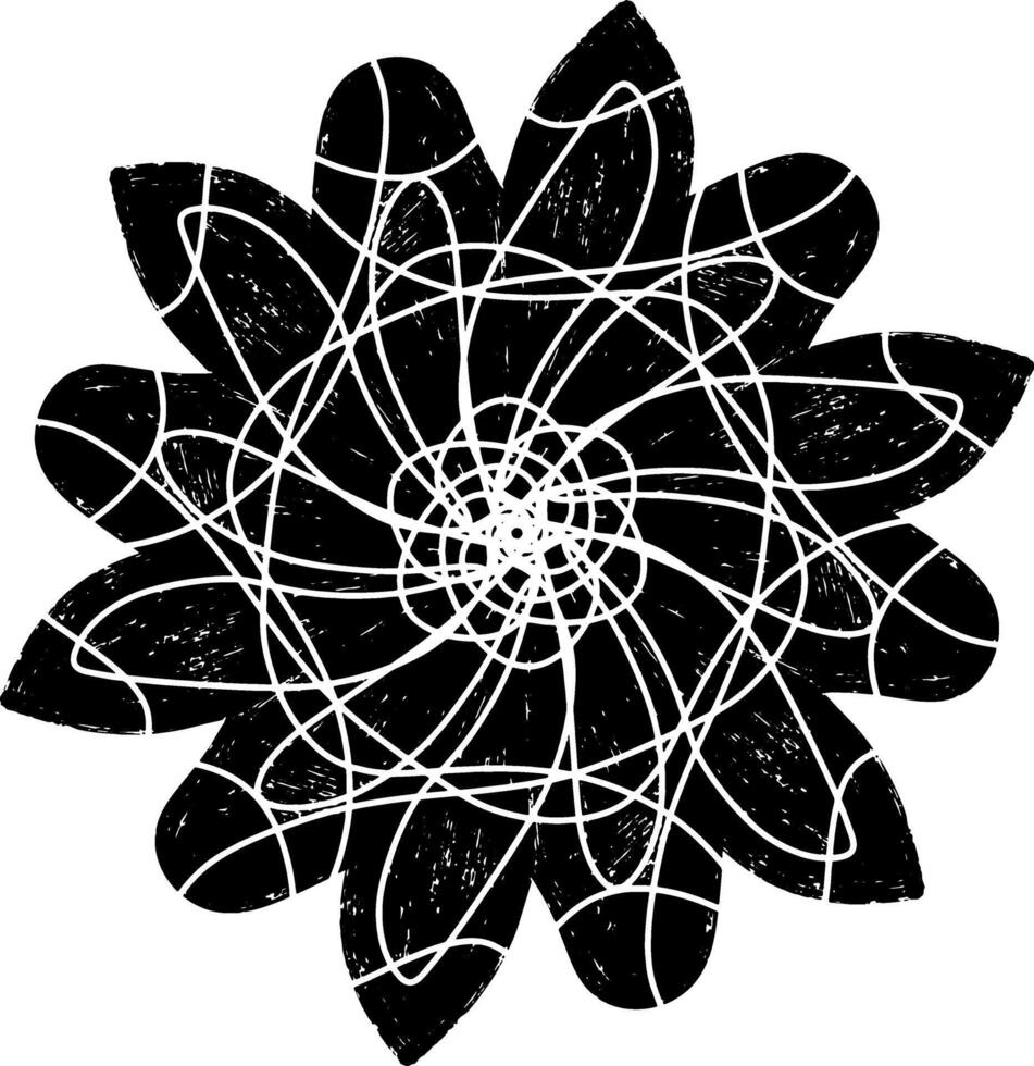 a black and white drawing of a flower vector