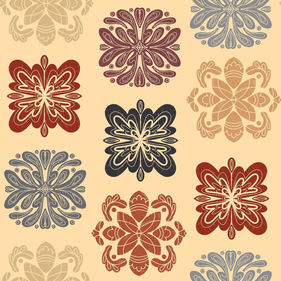 seamless pattern with flowers and leaves vector