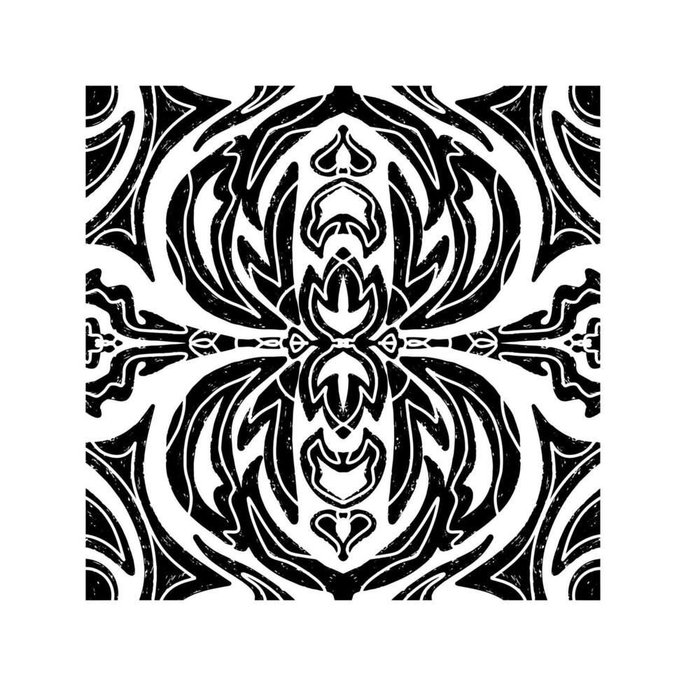 a black and white pattern with ornamental designs vector