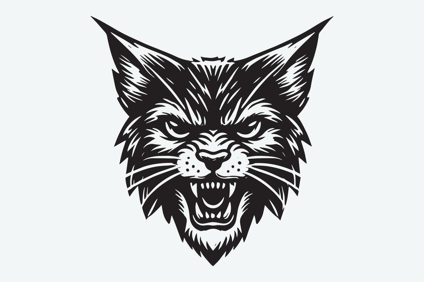Wild Bobcat Animal - Artistic Nature Design vector