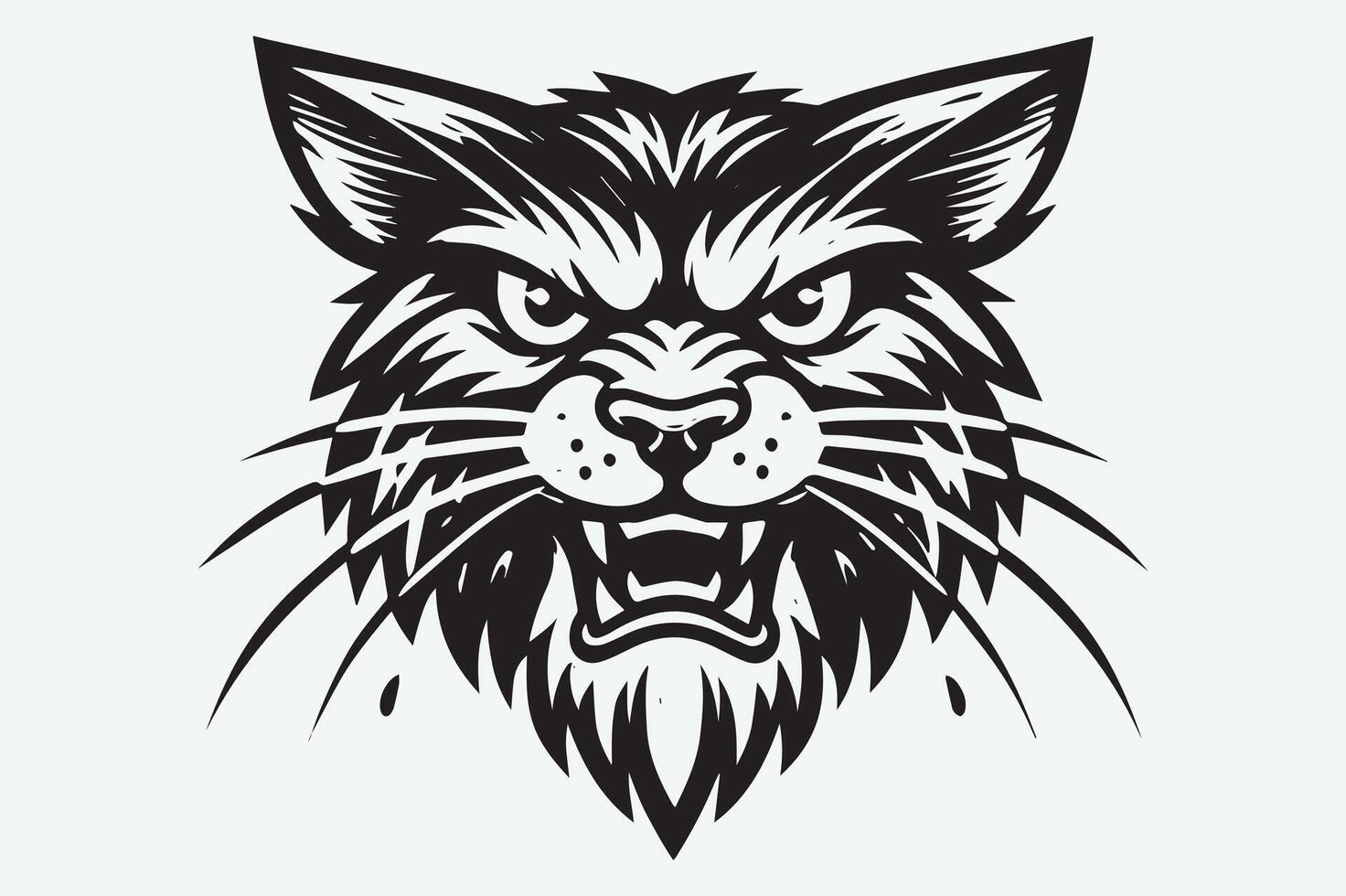 Predator Bobcat Art - Fierce and Powerful Design vector