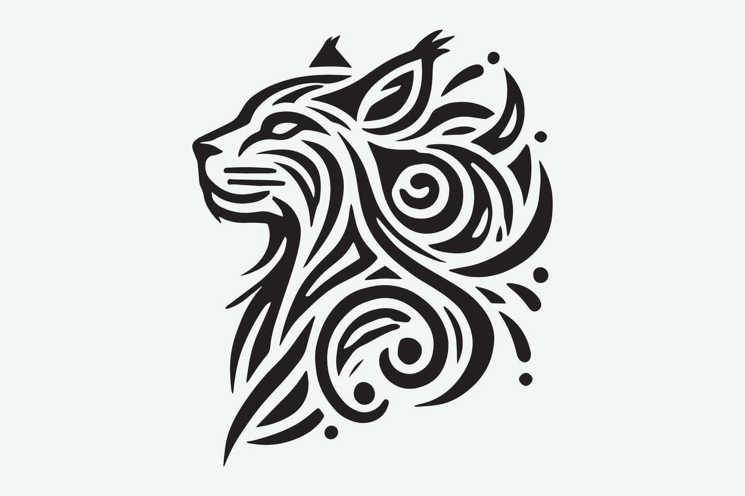 Artistic Bobcat Design - Wild Animal Graphic vector