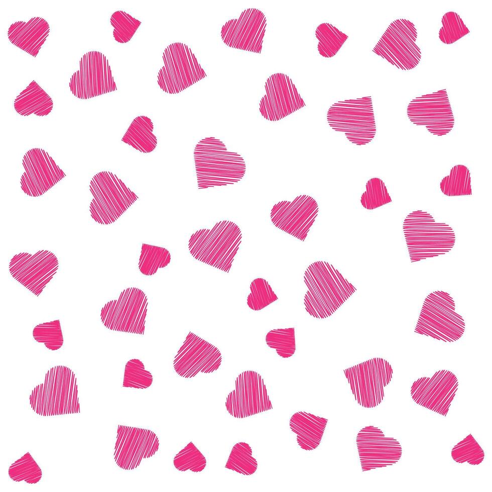 Hearts Line Drawing. Valentines day design. Isolated on white illustration vector