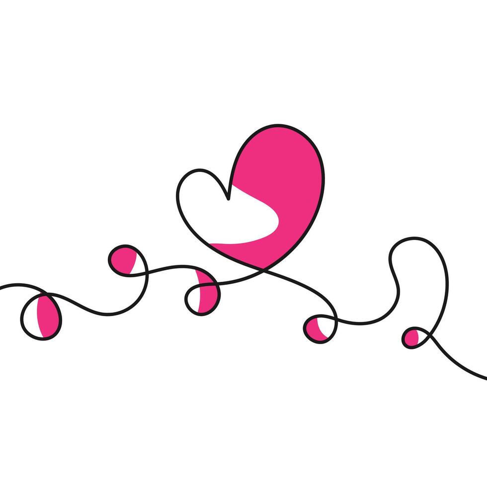 Scribble Line Valentines Heart Shape Design vector