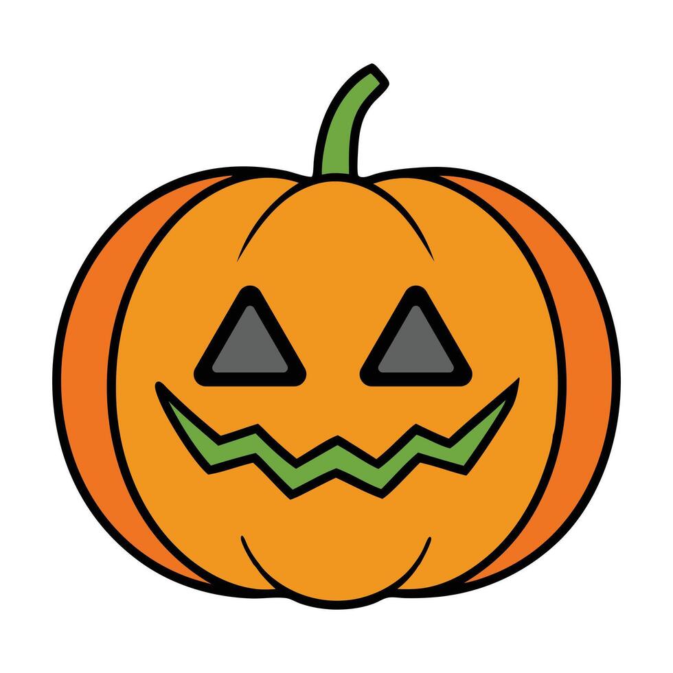 Minimalistic Halloween Pumpkin Doodle Simple and Stylish Art vector