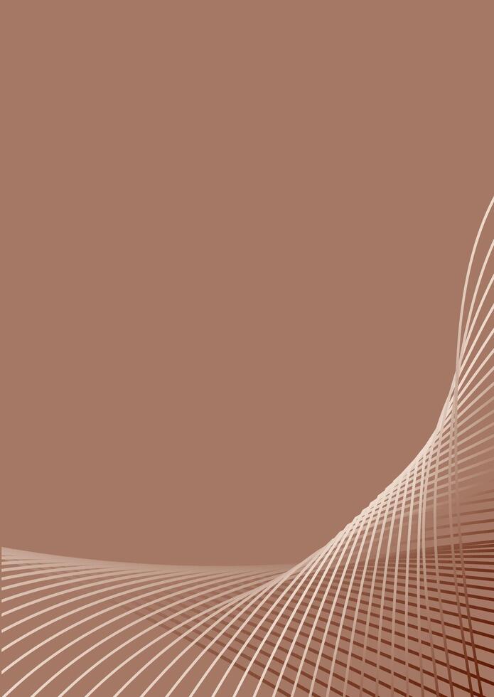 Abstract background in trendy color 2025Mocha Mousse. Wavy lines. vector