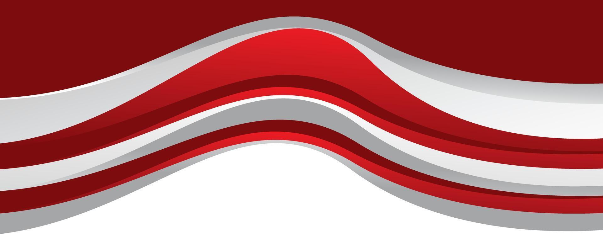 Abstract wave red white background design. Indonesia Independence day vector