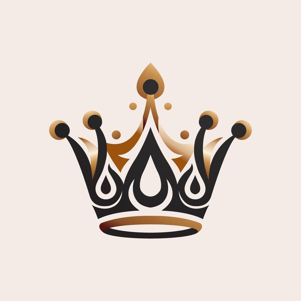 Royal king icon, Premium style abstract gold crown logo symbol. vector