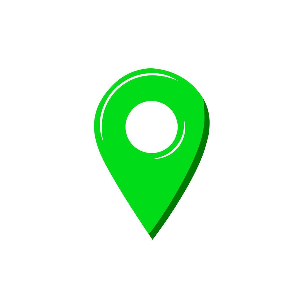 green location marker icon on white background vector