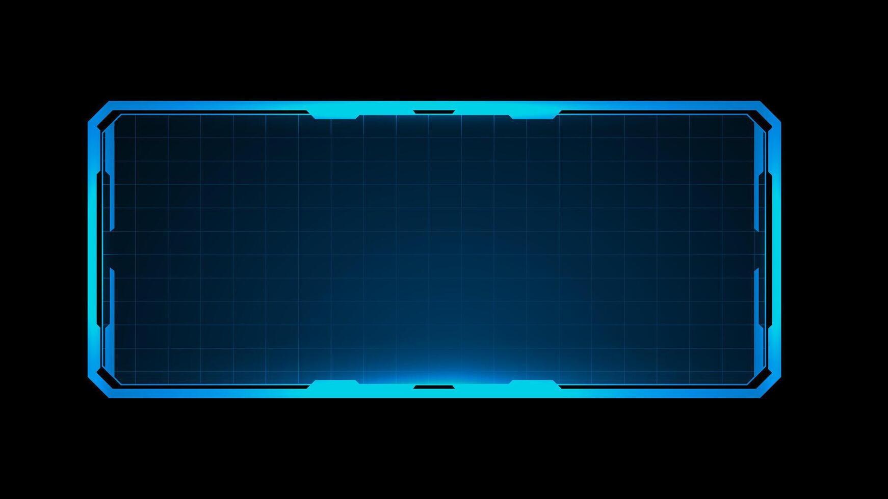 Futuristic hud screen or technology box blue with light interface sci-fi vector