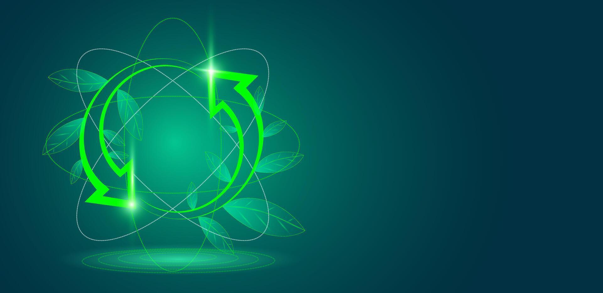 Renewable or sustainable energy sources concept green background editable vector