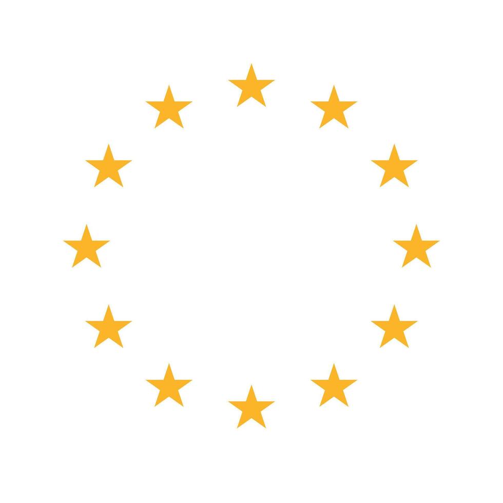European Union flag with a circle of twelve golden stars on a white background vector