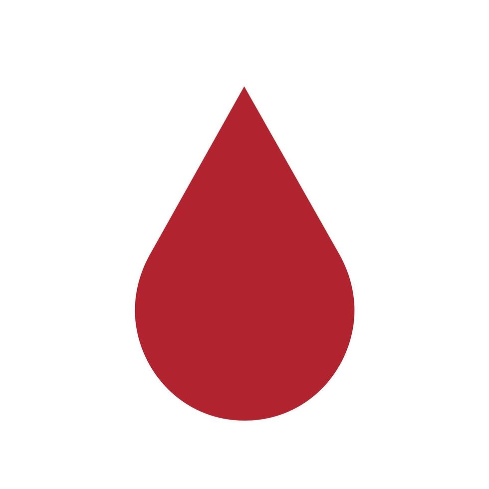 Drop of blood. Minimalistic red droplet icon symbolizing blood donation or liquid on a white background vector