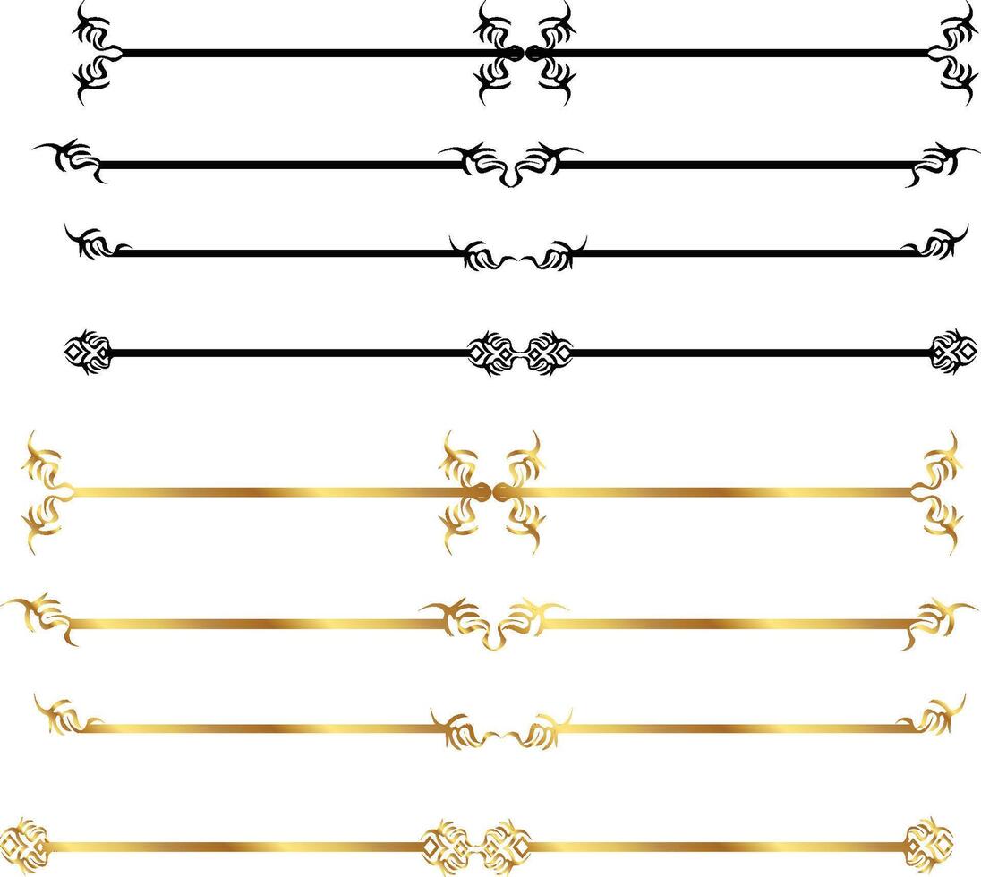 Gold decorative borders vector