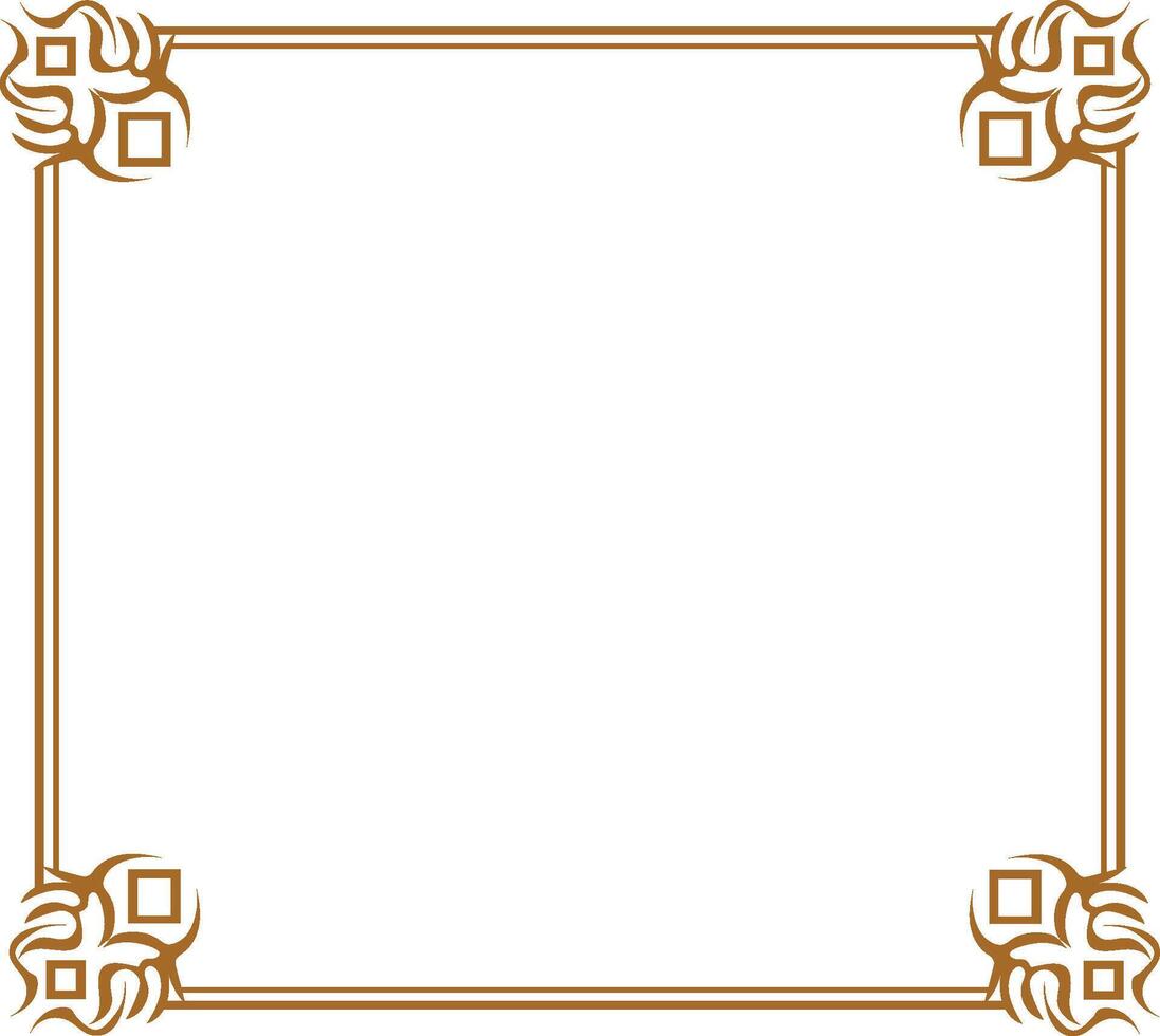 An ornate frame with a square border vector
