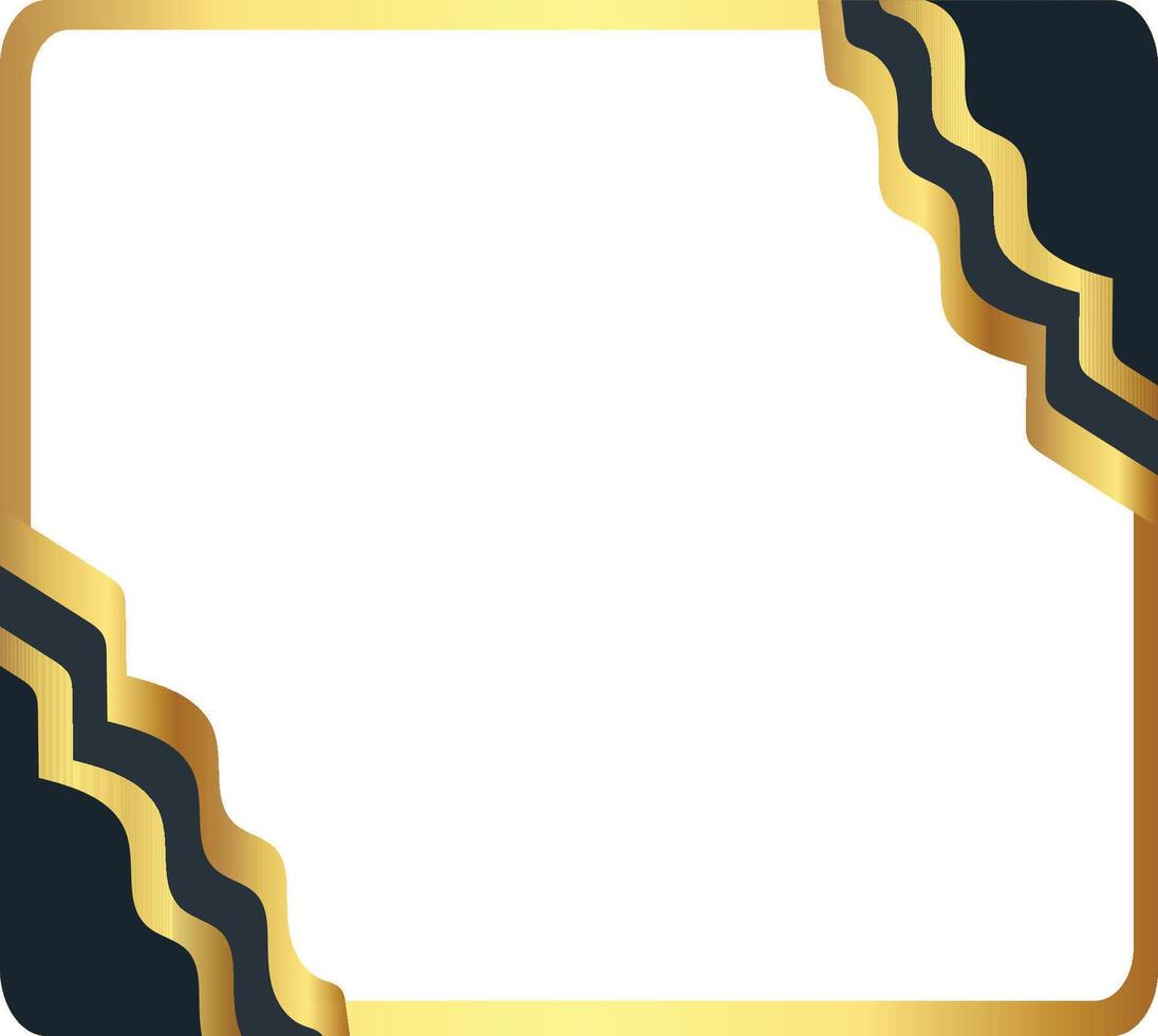 Gold frame with black border vector