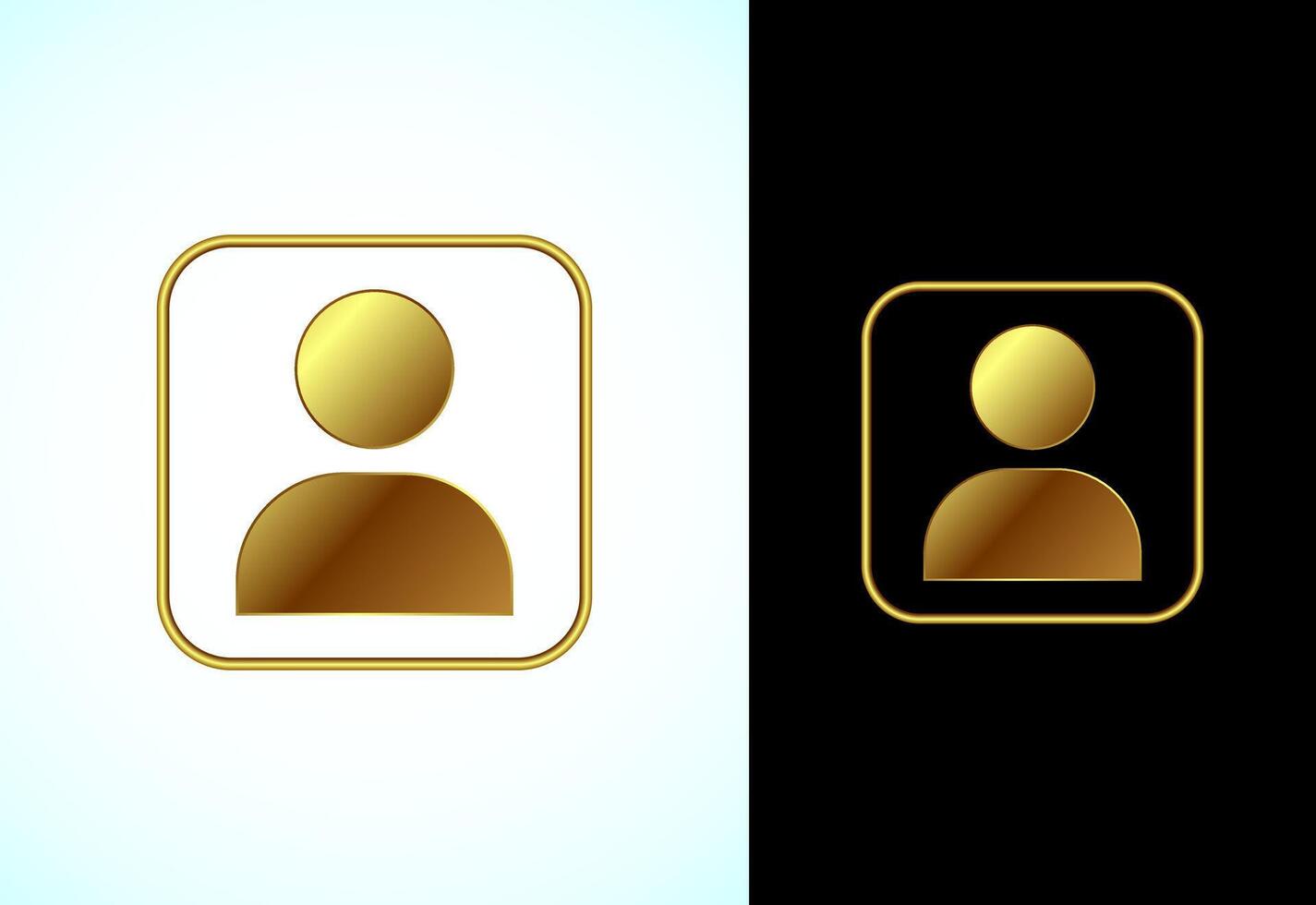User profile icon design illustration, User profile avatar gold color vector