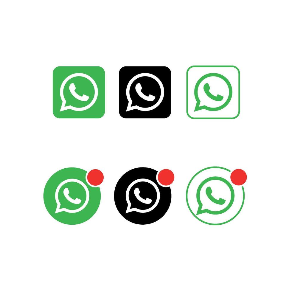 Whatsapp icon collection vector