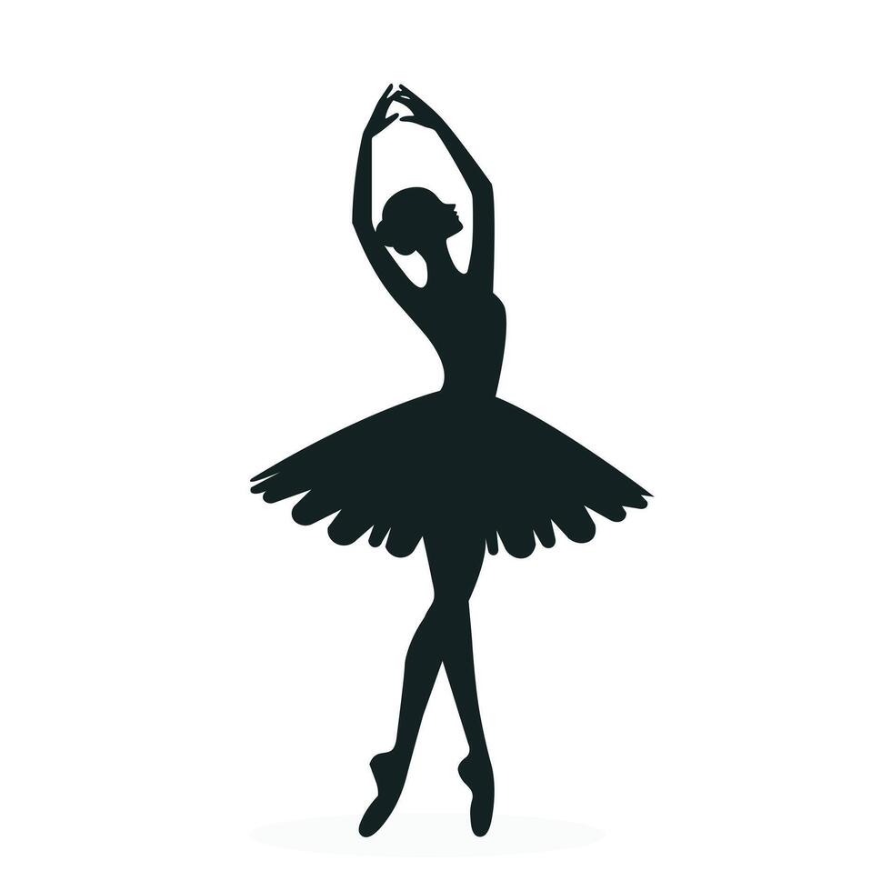 ballet dancer silhouette isolated on white background vector