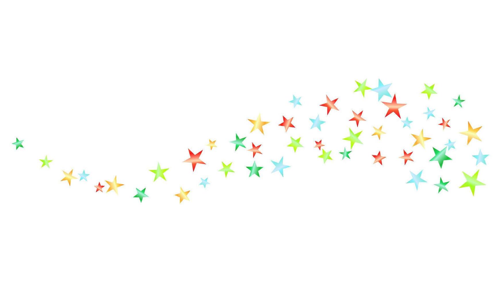 Flying multicolor stars element decoration celebration festive on background vector