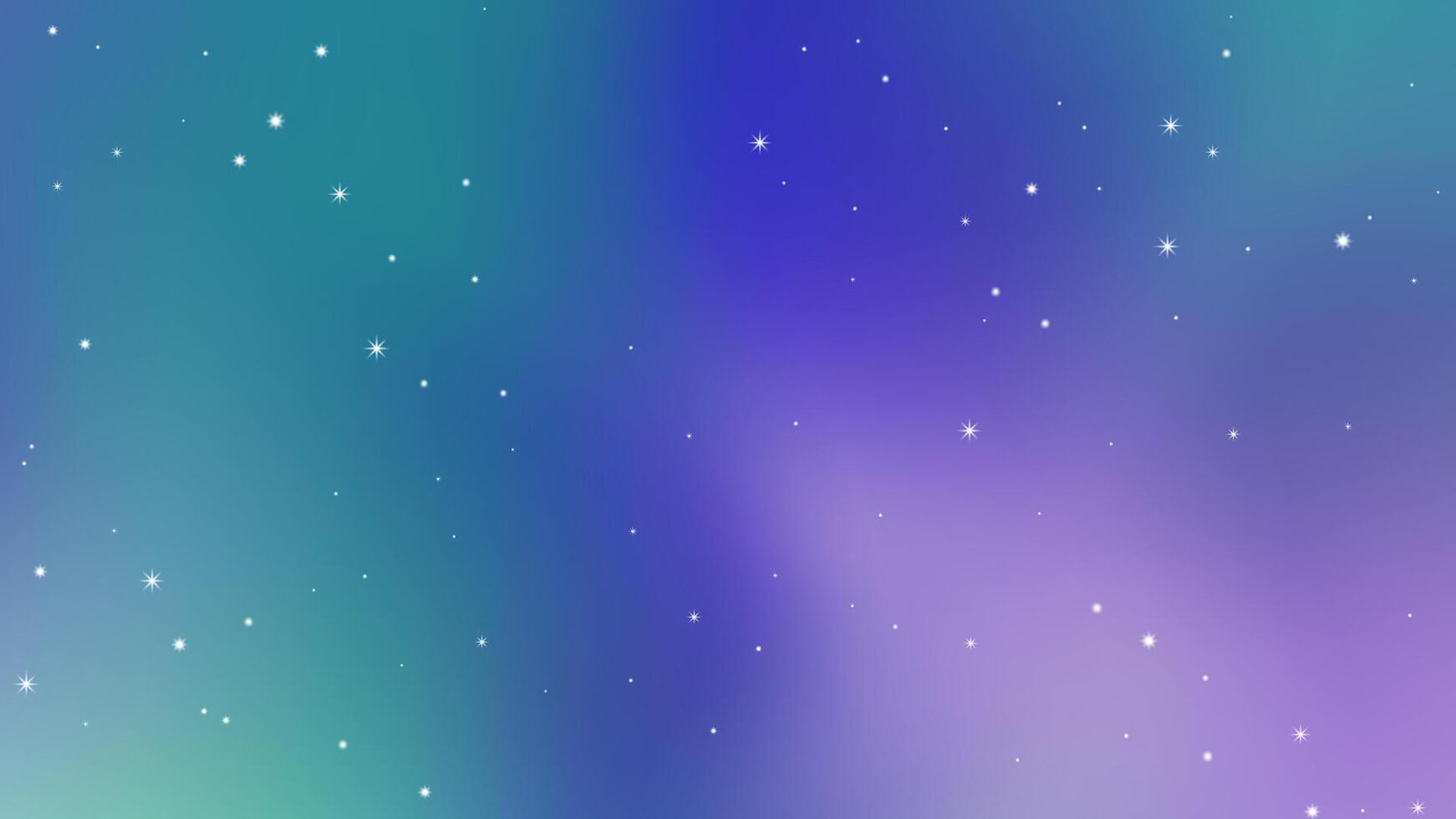 Mysterious night sky starry, purple and green color gradation mesh background, North Pole vector