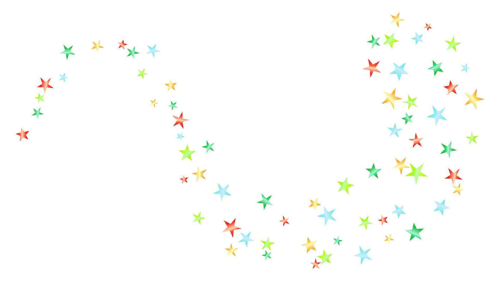 Glitter shiny multicolor star with curve swirl line illustration on background vector